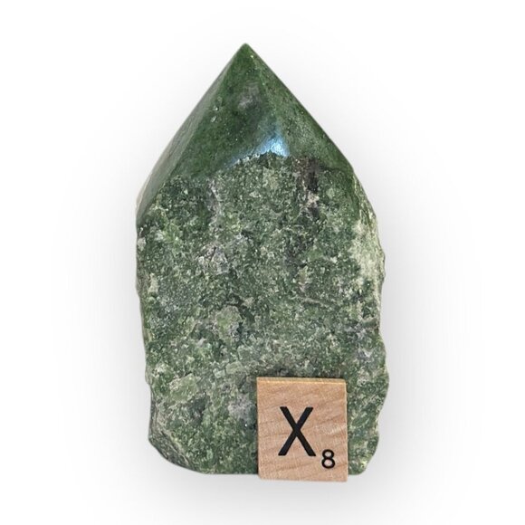 Jade Gemstone Rough Base Polished Generator Point Green Crystal Home Decor (X) - Picture 8 of 15